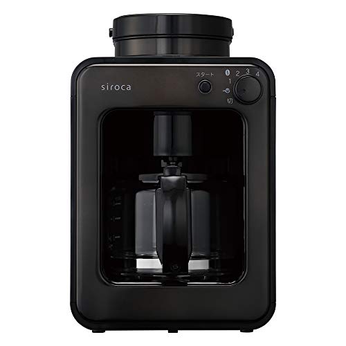 siroca 全自動コーヒーメーカー 新ブレード搭載 ガラスサーバー 粒度均一 ミル内蔵4段階 豆・粉両対応 蒸らし アイスコーヒー 静音 SC-A221 (タングステンブラック)の通販は