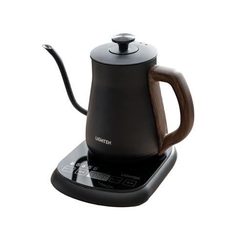 サインキングダム電気 電気ケトル 電気ポット細口ケトル ステンレス 0.8L 五段温度調節 空焚き防止 保温機能付き 沸いたら自動でオフ ハンドドリップ コーヒードリップ おしゃれブラック+ウッド [egb-zqc07-bkwd]の通販は 6,708円