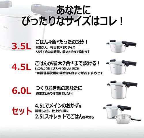 フィスラー (Fissler) 圧力鍋 ビタクイック 3.5L ガス火/IH対応 2~3人