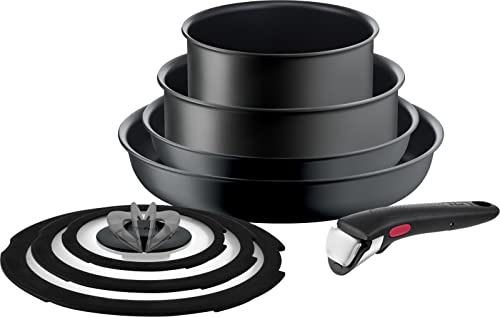 ティファール 取っ手のとれる 鍋 フライパンセット 8点セット IH ガス火対応 「インジニオ・ネオ IHチャコールグレー」 こびりつきにくい グレー L77298の通販は