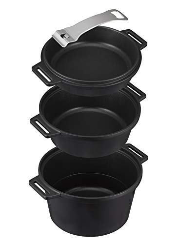 シービージャパン キャンプ 鍋 3点 セット アルミ製 内面3層構成ふっ素コート 着脱式 ハンドル付き UNITO ウチソト鍋セット NOLLの通販は 8,439円