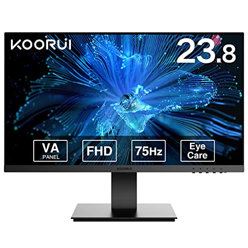KOORUI モニター 24インチ VA 非光沢 フルHD pcモニター 5ms 75Hz ディスプレイ HDMI VGA 傾き調整 広い視野角 スピーカー非搭載 24N1Aの通販は