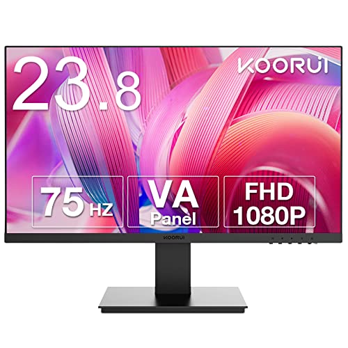 KOORUI モニター 23.8インチ 24N1A ディスプレイ VA非光沢 sRGB 99% フルHD 75Hz ブルーライト軽減 フリッカーフリー VESA対応 フレームの通販は