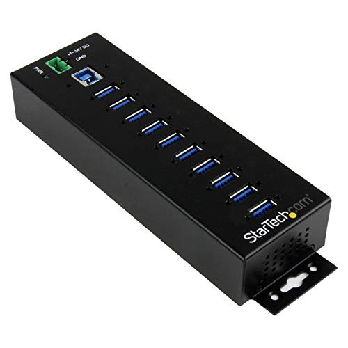 StarTech.com 10ポート産業用 USB 3.0ハブ ESD & 350Wサージ保護 HB30A10AME