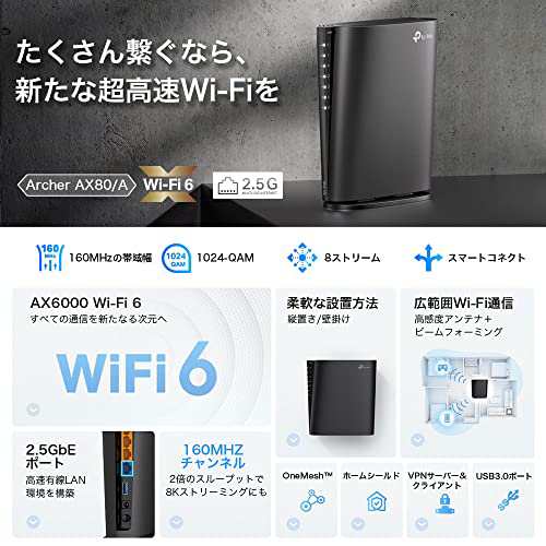 TP-Link WiFi ルーター 4804 1148Mbps Wi-Fi AX6000 2.5Gbps WAN LAN