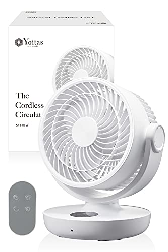 Yoitas コードレス サーキュレーター [東京都庁接種会場導入決定] DCモーター 静音 強力送風 リモコン 首振り 上下左右 車中泊 USB 16畳 の通販は