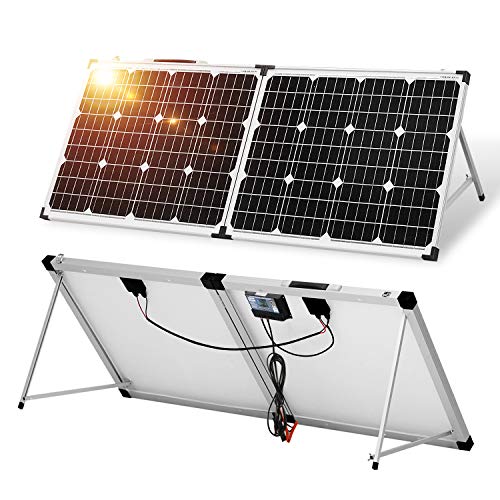 DOKIO ソーラーパネル 100w 12v 単結晶 折りたたみ式 高変換効率 IP67防水 耐久性 自立スタンド 専用ケース コントローラー付きの通販は 21,200円