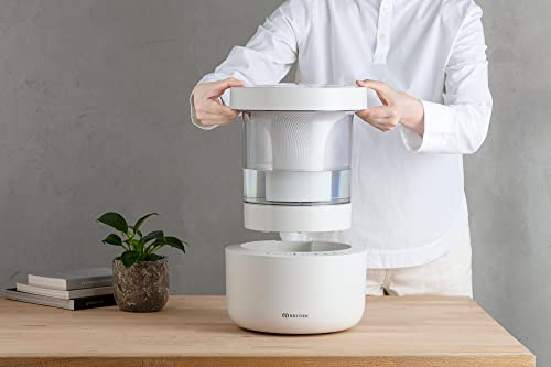 リズム(RHYTHM) プールレス 加湿器 2022グッドデザイン賞 洗いやすい、くつろぎの加湿器【国内メーカー】 超音波式 (日本製デュアル振動子採用) AC電源 グレー 33.3x25.6x25.6cm 「 MIST 300 」 9Yの通販は