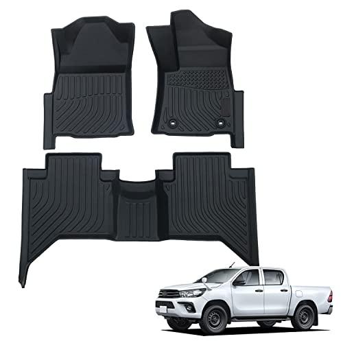 Orealauto トヨタ ハイラックス TOYOTA HILUX GUN125 フロアマット 防水 3D立体 ラバー TPE素材 ガソリン車専用 後部座席 耐汚れ 頑丈 2017年9月〜現行 インテリア アクセサリー 保護パーツ カー用の通販は