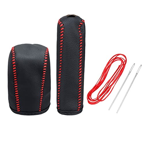 Wellvie ランドクルーザー プラド 150系 シフトノブ＆ハンドブレーキカバー アクセサリー カスタム パーツ（ブラック×レッドステッチ）の通販は