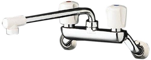 TOTO キッチン用水栓 壁付き 2ハンドル混合栓 吐水パイプ上向き TKJ20AAU 13,400円