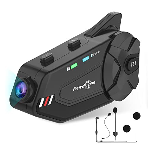 バイクカメラ FreedConn R1 PLUS バイク 用 ドラレコ 6人1000M同時通話バイク インカム バイク ぶるーとぅーす インターコム 1080P連続録画 4.5H 2種類マイ 日本語取扱説明書付きの通販は