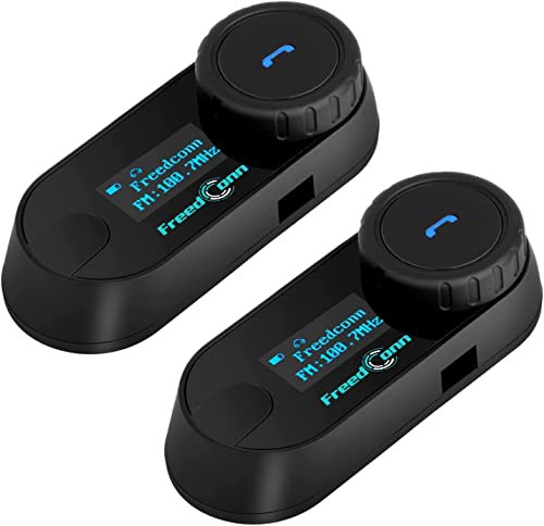 FreedConn TCOM SC DP 2台セット インカムバイク用Bluetooth 800M 無線通信 2人同時通話 LCDスクリーン付き音楽を聴Siri対応ヘルメットの通販は