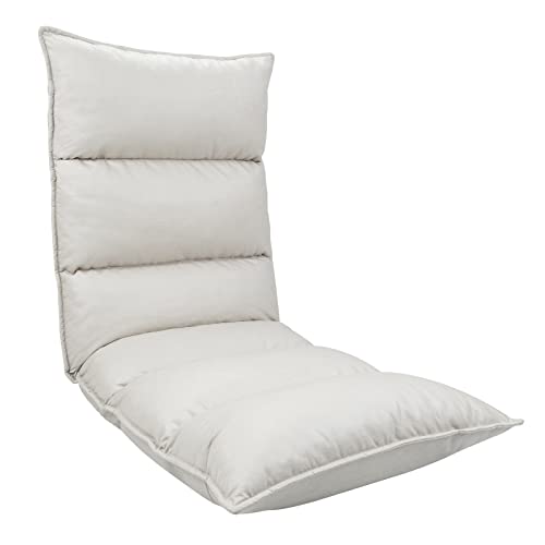 WAVV 座椅子 低反発座椅子ソファー 頭・背・脚独立可動３点14段階リクライニング 肉厚クッション 一人掛け座椅子 コンパクトサイズ ハイバック 撥水加工 フロアチェア 座椅子 (ベージュ)の通販は 13,300円