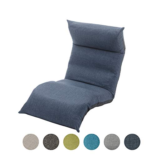 セルタン 座椅子 高反発 和楽の月 LIGHT 上下タイプ ダリアンダークブルー 頭部脚部リクライニング 日本製 A972a-626DBLの通販は 13,900円