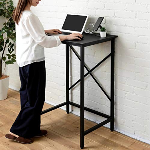 スタンディングデスク H1100mm（W800×D400mm）PCデスク在宅勤務 山善] デスク (スタンディングデスク) 耐荷重60kg 2口コンセント