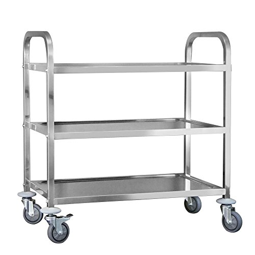 厨房専門店 安吉 ワゴン 棚板805mm×455mm 3段 キャスター付き ステンレス 業務用 (Mサイズ)の通販は
