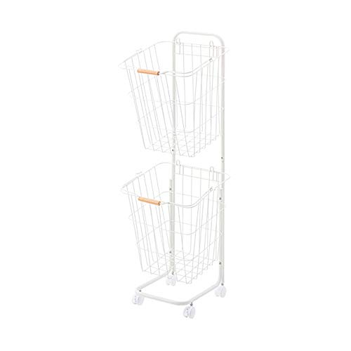 AZUMAYA バスケットワゴン LFS-881WH 幅37×奥行き40×高さ107cmの通販は