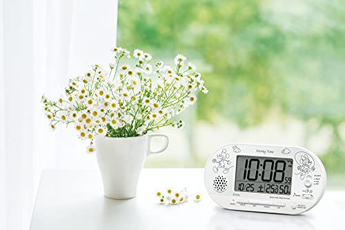 セイコークロック 置時計 ミッキー&フレンズ 銀色メタリック
