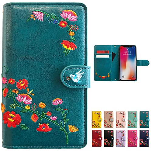 AQUOS sense3 SH-02M SHV45 lite SH-RM12 Android One S7 basic SHV48 花刺繍 手帳型 ケース カバー 【ジェードバインターコイズ】 [内側黒TPU] SH-02Mケース SH-の通販は