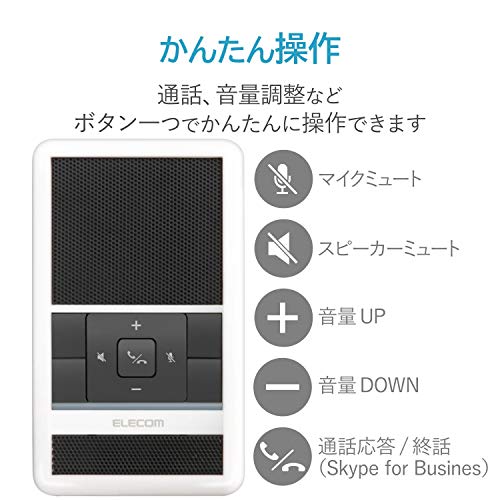 エレコム スピーカーフォン 会議 [パソコンにUSBで接続 4~5人での会議に最適]ホワイト HS-SP01WHの通販は