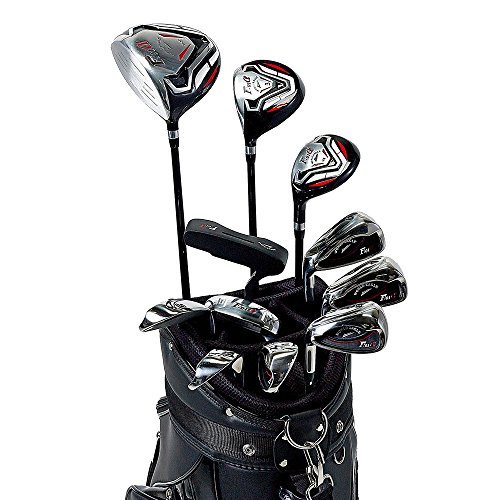 WORLD EAGLE(ワールドイーグル) WE-F-F-01α メンズクラブセット【左用-R】+【パーフェクト・ブラック】WE CBX001 カートバック CROSS-MODEL