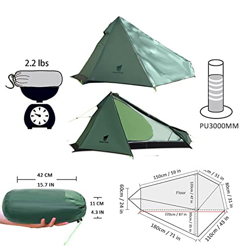 GEERTOP ソロテント ツーリングテント 1人用テント 軽量テント ワン