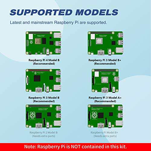 Freenove Raspberry Pi 4 B 3 B+ B A+ 用の3輪スマートカーキット