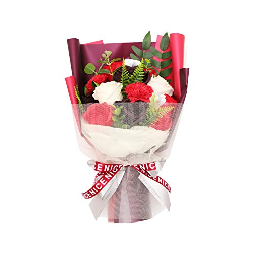 ソープフラワー ブーケ 箱入り ギフトボックス モンシェリーブーケ 造花 ギフト プレゼント 母の日 誕生日 女性 お見舞い 退職祝い 結婚祝い 敬老の日 お祝い (レッド)の通販は 6,600円