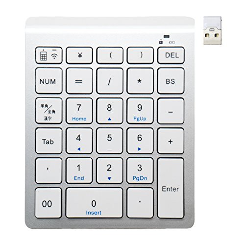ミヨシ MCO Windows用 ワイヤレステンキー 2.4GHz接続 5列・28キー アイソレーション式 シルバー TEN24G01/SLの通販は 7,500円