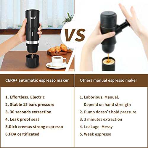 CERA+ポータブルエスプレッソメーカー 充電充電式コーヒー