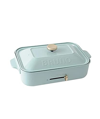 BRUNO ブルーノ コンパクトホットプレート 本体 プレート2種(たこ焼き 平面) ブルーグレー Blue grayおしゃれ かわいい これ1台 蓋 ふた