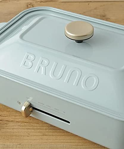 BRUNO ブルーノ コンパクトホットプレート 本体 プレート2種(たこ焼き 平面) ブルーグレー Blue grayおしゃれ かわいい これ1台 蓋  ふた