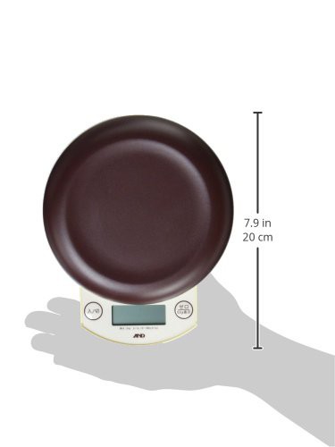 A&D デジタルホームスケール 3kg ブラウン UH-3203-BR ≪ひょう量:3000g 最小表示:0.1g(0.5~100g)/1g(2~3000g)≫