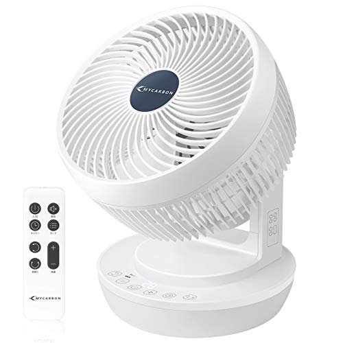 MYCARBON サーキュレーター 静音 DCモーター リビング扇風機 パワフル送風 省エネ 上下左右首振り 8段階風量 リモコン付き タイ 新登場MYCARBON サーキュレーター 静音 DCモーター 扇風機 20畳