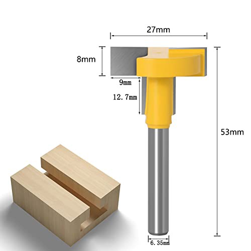 Bestgle超硬刃トリマービットT型ほぞカッター 6.35mm シャンク (1/4