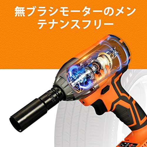 Alifetmx インパクトレンチ 電動インパクトレンチ 21V 4.0Ahバッテリー