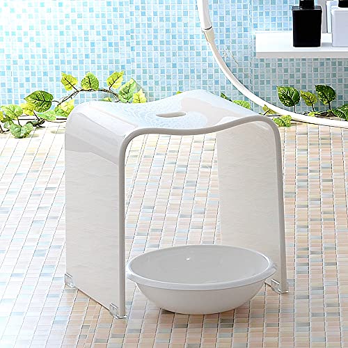 クーアイ(Kuai) アクリル バスチェア＆ボウルセット 風呂椅子 洗面器 セット Lサイズ 高さ35cm（ブラック） ｜Kuai 風呂椅子 洗面器 セット 高さ 20cm バスチェア アクリル