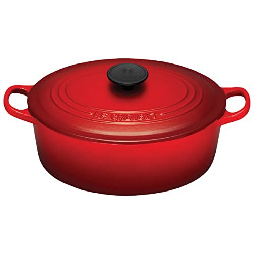 ル・クルーゼ(Le Creuset) 鋳物 ホーロー 鍋ココット・オーバル25 cmチェリーレッド ガス IH オーブン 対応 【日本正規販売品】