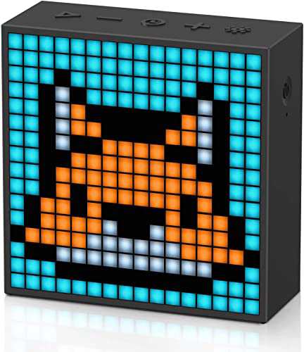 Divoom Timebox Evo ポータブルBluetoothスピーカー 音楽再生/強化された低音/時計付き/ピクセルアート/多機能使用/ハンズフリー通話/256 RGB LED/カレンダー（ブラック)の通販は