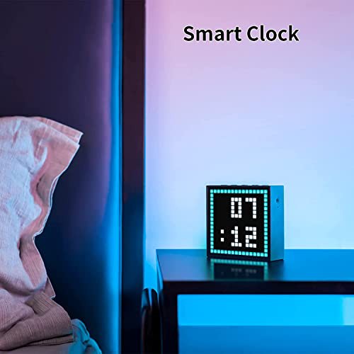 Divoom Timebox Evo ポータブルBluetoothスピーカー 音楽再生/強化された低音/時計付き/ピクセルアート/多機能使用/ハンズフリー通話/256 RGB LED/カレンダー（ブラック)の通販は