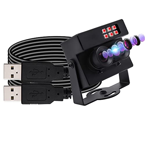 ELP WDR webカメラ 200万画素 デュアルレンズ 暗視 カメラ FHD 1080p 30fps昼夜ウェブカメラ 100°広角 赤外線カメラ 6個IR LEDS 1/3” Aの通販は