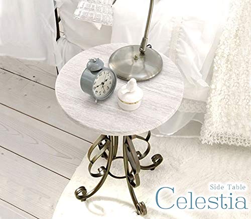 宮武製作所 サイドテーブル Celestia 幅40×奥行き40×高さ56.5cm ホワイト 耐水性のある天板 アジャスター付 ST-400