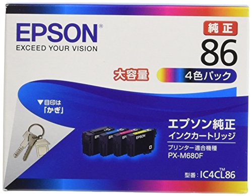 エプソン 純正 インクカートリッジ 鍵 IC4CL86 4色パック 大容量  の通販は 12,400円