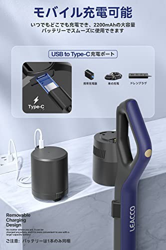 掃除機 コードレス 超軽量1KG 一人暮らし 18000pa 2200mAh 家庭用 遠心