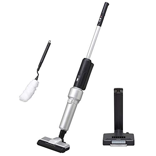 アイリスオーヤマ 掃除機 コードレス スティッククリーナー 紙パック 軽量 サイクロンパワーヘッド ちょい置き 自立 静電モップ IC-SLDCP5 シルバー