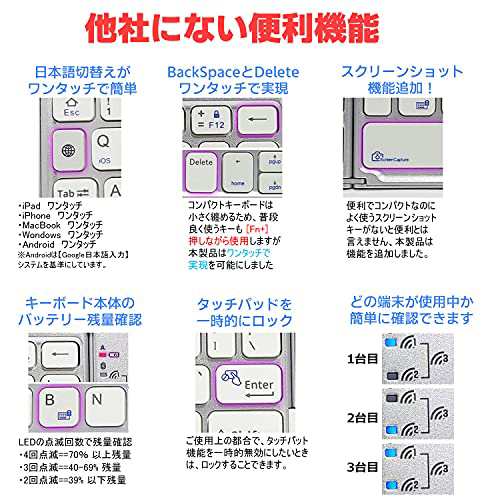 Ipad ワイヤレスキーボード Iッチパッド Bluetoothキーボード 軽量 Ios Andoroid Windows Mac 対応 日本語説明書付きの通販はau Pay マーケット Rumble