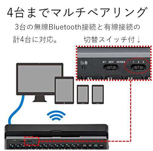 エレコム キーボード Bluetooth マルチデバイス (Windows、Mac、iOS