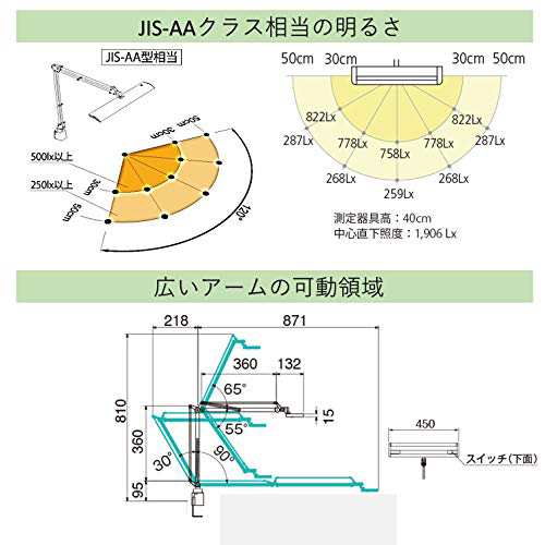 山田照明 Z-LIGHT LED デスクライト 高演色LEDRa97 Z-80PROIIW