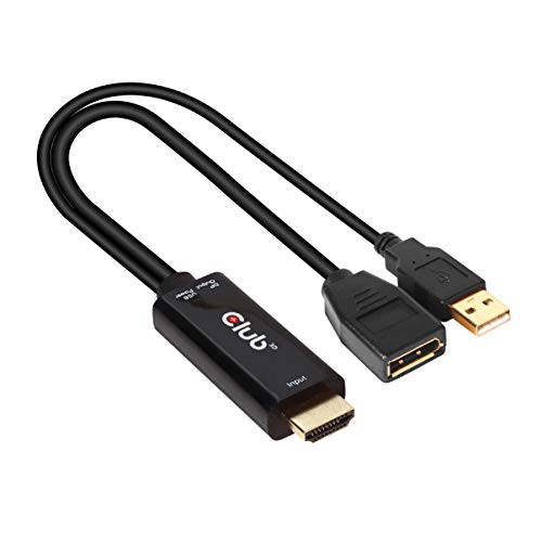 Club3D HDMI Male オス to DisplayPort 1.2 Female メス アクティブ アダプタ USB給電付き 4K@60Hz (CAC-1331)